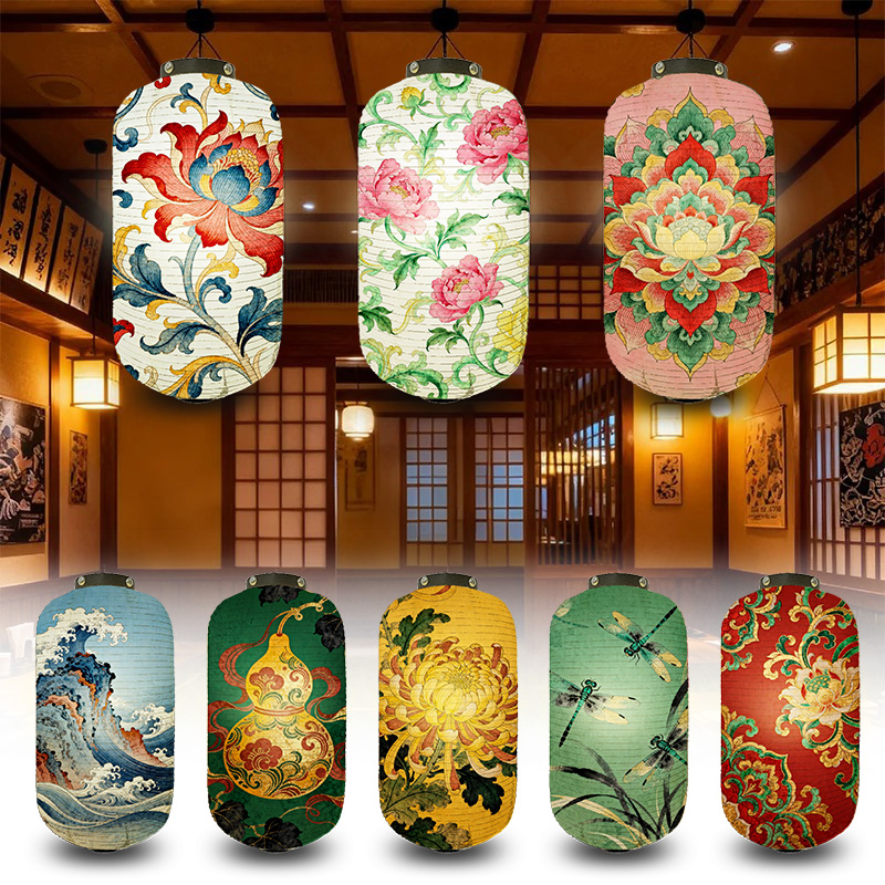 Japanese Lantern Paper - 桜プリントランタン和風祭り布提灯居酒屋レストラン広告看板パーティー装飾