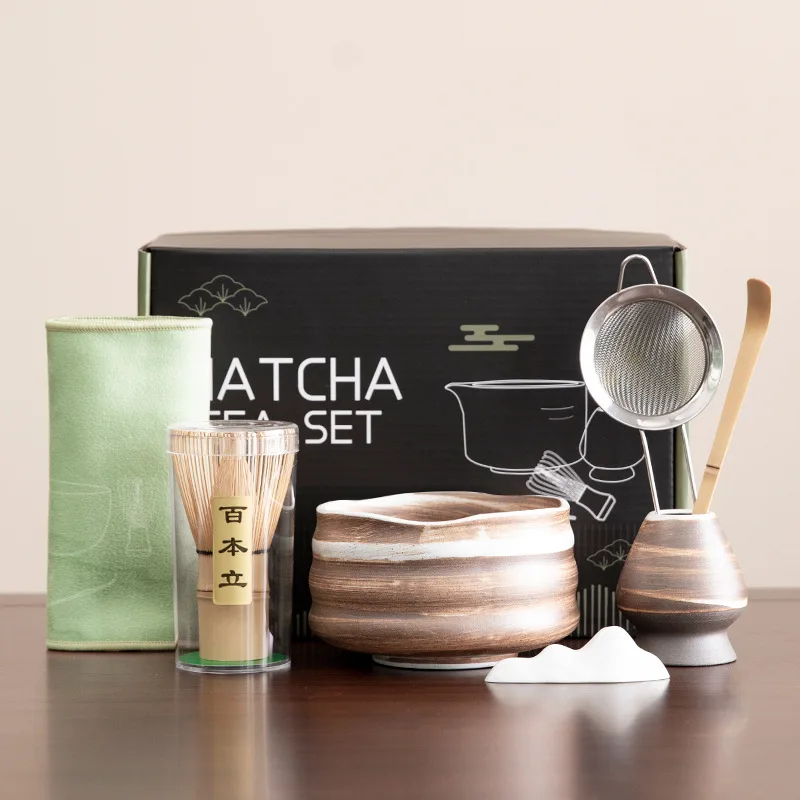 5/7個 ​ 日本の素朴な陶器製抹茶セット、伝統的な陶器の茶 - Bamboo Whisk Chasen のレビューと価格